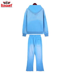 ชุดออกกำลังกายแบบสวมหัวล้างกรดของผู้ชายชุดวิ่งจ๊อกกิ้งสไตล์สปอร์ตชุดวอร์มหรูหราสีตัดกันขนาดพิเศษ - Product Image 6