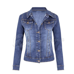 Nouvelle veste en jean d'hiver pour femmes, 100% coton, respirante, écologique, coupe-vent, boutons recouverts de tricot, vente en gros - Product Image 1
