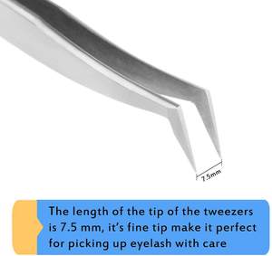 Pinzas de extensión de pestañas postizas de acero inoxidable negro Aplicadores de pestañas de precisión para extensiones y maquillaje - Product Image 5