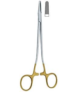 PORTE-AIGUILLES RYDER chirurgicaux de qualité supérieure T.C mâchoires étroites, inserts lisses 12.7cm, pince dentaire 5.5 "acier inoxydable allemand - Product Image 3