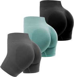 Shorts de sport pour femmes, respirants, écologiques, 100% coton, effet push-up, sans couture, taille élastique - Product Image 5