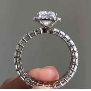 Anillo de Plata de Ley 925 al por Mayor, Chapado en Rodio, con Engaste Pavé, Moissanita de Corte Brillante de 3 Quilates, Certificado GRA, para Mujer - Product Image 5