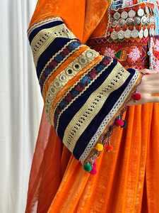 Robe afghane Kuchi faite à la main, ethnique, tribale, traditionnelle, brodée, pour femmes, robe afghane longue, taille unique, multicolores, service OEM - Product Image 4