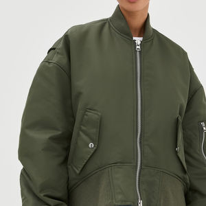 Chaqueta de béisbol de bombardero de satén para exteriores de primera calidad, producto más vendido, chaqueta Bomber de satén para mujer - Product Image 6