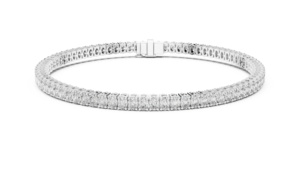 สร้อยข้อมือเพชรทรงรีเพาะเลี้ยงในห้องปฏิบัติการ ทองคำขาว 18K ชุบโรเดียม Eterna Glow สุดหรู - Product Image 5