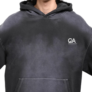 เสื้อฮู้ดซักกรดผ้าฝ้าย100% มีฮู้ดซักกรดสำหรับผู้ชายเสื้อผ้าสไตล์ฮิปฮอปพิมพ์ลายดิจิตอล - Product Image 2
