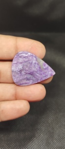 Cabujón de Charoita Marrón Natural, Piedra Preciosa Pulida Suelta para la Fabricación de Joyas - Product Image 5