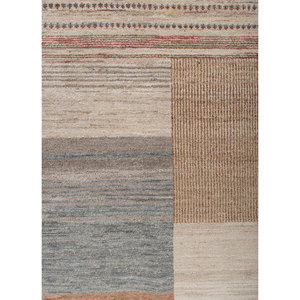 Tapis en laine ivoire Blythe noué à la main, grand format, design patchwork pour la décoration de la maison, du salon ou du couloir - LSEA-1372 - Product Image 3