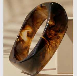 Brazalete de Resina Vintage MN Exports con Patrón de Concha de Tortuga, Brazalete Unisex de Moda, Regalo Islámico - Product Image 1