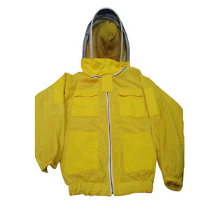 Venta al por mayor 100% de algodón amarillo de seguridad de protección personal chaquetas de apicultura para hombres y mujeres para la caza de abejas - Product Image 1