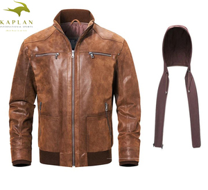 Diseño superior 100% Chaqueta de invierno de manga larga con cuello levantado de cuero de alta calidad para hombre Diseño personalizado disponible a un precio razonable - Product Image 4