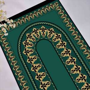 Alfombra de Oración Musulmana Verde: Alfombra de Adoración Impresa en 3D, Alfombra Delgada No Tejida - Product Image 5