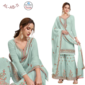Kurta ethnique festif pour femme, en polyester semi-cousu, longueur au sol, magnifiquement conçu, pour toutes les occasions, tenue de soirée, inspiré de l'Inde - Product Image 5