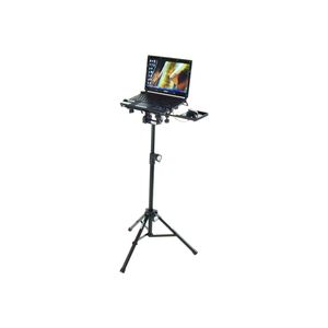 QUIK LOK - LPH/004, Tripod <b>Laptop</b> Holder, Steel Construction, Four Stoppers, Adjustable, 360 Swivel, Pull-out Mouse <b>Tray</b>, Black - Product Image 3