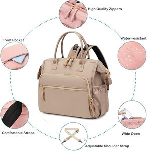 Bolsa de Pañales Grande para Mujer, Fabricada en Vietnam, OEM ODM, con 14 Bolsillos, Clips para Cochecito, 3 Bolsillos Aislantes Resistentes al Agua - Product Image 3