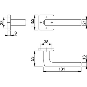 Dallas E1634Z/52 Stainless Steel Rosette Half Set F69 Square 8 mm for Blinds <b>Shades</b> & Shutters by HOPPE - Product Image 3