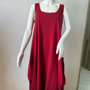 Maxi vestido sin mangas de estilo Vintage para mujer, cuello suelto, sin mangas, transpirable, lavable, con Bolsillos y borlas para verano y otoño - Product Image 1