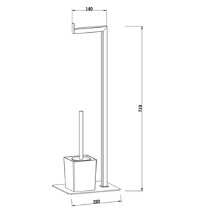 Lámpara de pie cromada con soporte para escobilla de inodoro, categoría de producto premium - Product Image 4