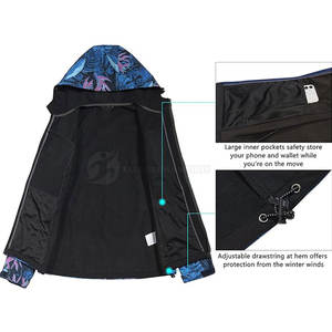 Chaquetas Softshell para Mujer, Transpirables, Impermeables, Resistentes al Viento, Ecológicas, con Acabado Teñido Liso para Uso en Exteriores en Invierno - Product Image 4