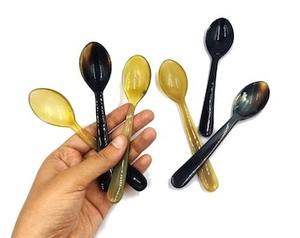 Buffalo Horn spoon <b>Long</b> Handle Salad Serving Spoons 15ml Capacity for Tableware Agate for Giveaways - Product Image 4
