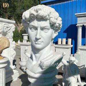 Busto de Hércules de Mármol Multicolor para Decoración de Jardín Exterior, Mesa Interior y Hogar - Product Image 6