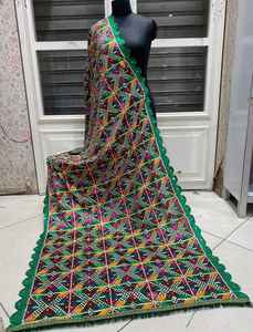 Trending Luxury Traditional Pakistani <b>Silk</b> <b>Shawl</b> Long Multicolor Floral Embroidery Mirror Work Ethnic Style Chinon Dupatta All - Product Image 2