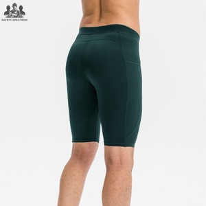 Shorts de compression pour hommes de qualité supérieure, sportifs, unis, taille mi-haute élastique, respirants, séchage rapide, impression personnalisée - Product Image 4