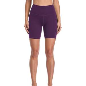 Short de yoga pour femme, couleur violette, sans couture, taille haute, séchage rapide, lifting des fesses, leggings - Product Image 1
