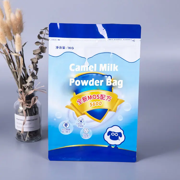 Food Grade 500g 1kg Square Bottom Flexible Plastic Zipper Pouch Goat Camel Packaging Milk Powder Bag