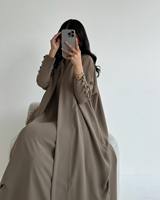 Abaya de Prière Turque de Luxe en Soie Satinée Anti-Plis Faite à la Main de Haute Qualité pour Femme Petite Taille, Toutes Saisons, Vente en Gros, Dubaï