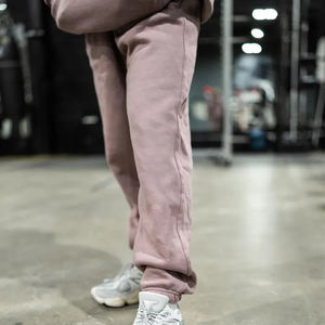 Survêtement unisexe à manches longues décontracté et lourd brodé personnalisé de 390gsm Ensemble survêtement à capuche avec poche kangourou - Product Image 4