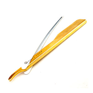 Navajas de Barbero de Alta Resistencia, Plegables, de Acero Inoxidable, con Filo Recto, Color Dorado, Calidad Profesional para el Cuidado Personal - Product Image 1