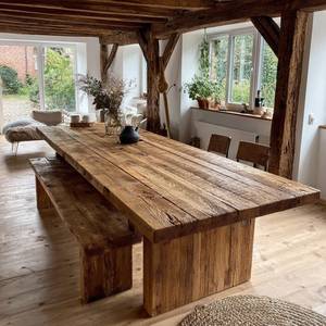 Table à manger moderne en bois massif faite à la main pour l'appartement et l'école Mobilier de cuisine écologique - Product Image 5