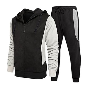 Ensemble de survêtement en polaire deux pièces pour homme, taille plus, avec fermeture à cordon, séchage rapide, respirant - Product Image 1