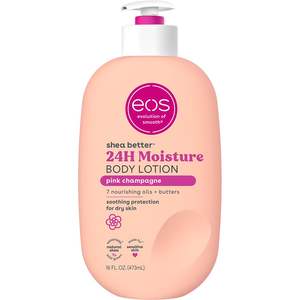 Loción Corporal eos Shea Pink Champagne, Hidratación 24H, Ligera, No Grasosa, Vegana Natural, 16 fl oz - Product Image 1