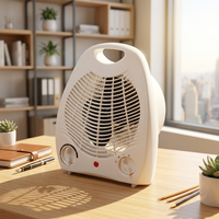 Chauffage d'appoint portable Rapid Heat 2000W avec sortie d'air à 5 grilles, deux réglages de chaleur pour usage intérieur