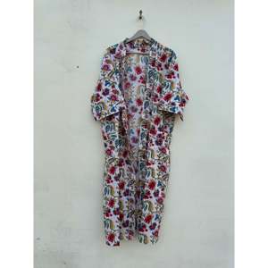 Bestseller - Robe kimono en coton léger à fleurs - Vêtement de nuit doux pour femmes - Pour la maison - Motif animalier - Product Image 2