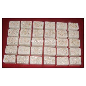 Caja de mármol con incrustaciones de fregona hecha a mano tradicional de tamaño más pequeño, mármol amarillo claro pulido hecho a mano para cajas de joyería - Product Image 1