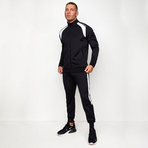 Survêtement 2 pièces personnalisable pour hommes avec capuche zippée matériau polaire couleurs et logo personnalisés - Product Image 1