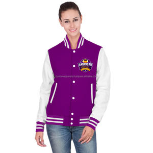 Veste universitaire respirante matelassée personnalisée pour femmes avec broderie et finition teinte en gros - Product Image 1