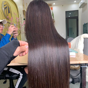 Venta al por mayor de una sola trama vietnamita cabello humano virgen HD Peluca de encaje sin pegamento para suizo HD pelucas delanteras de encaje Color hueso recto - Product Image 1