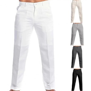 2025 nuevos Pantalones deportivos informales de algodón transpirable para hombres, pantalones de moda con cordones de cintura alta, pantalones cómodos de Color sólido 5XL - Product Image 3