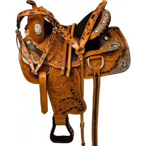 Premium Western Trail Pleasure Show Tack Set Belles selles en gros en cuir véritable robustes fabriquées à la main - Product Image 1