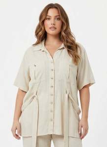 Nouvel ensemble deux pièces blazer et pantalon en lin et viscose grande taille pour femme 2026 pour l'exportation en gros - Product Image 2