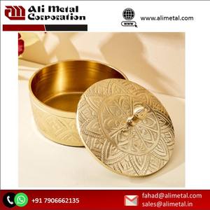 Bougeoir rond en laiton écologique fait à la main avec couvercle impression personnalisable et entièrement personnalisé - Product Image 2