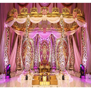 Meilleur Mandap de mariage indien pour cérémonie hindoue, thème paon, décoratif, portable, en fibre de verre, couleur et taille personnalisables - Product Image 1