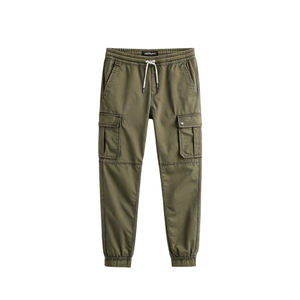 Joggers de sarga de carga con 6 bolsillos para hombre, elegantes y duraderos para ropa informal, con cintura ajustable, bolsillos profundos y cómodos - Product Image 5