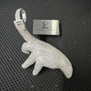 Luxury Rose Gold Custom Diamond White Gold IGI Certified Unisex Hip-hop Pendant <b>Necklace</b> Premium Quality Bezel Setting Best - Product Image 1