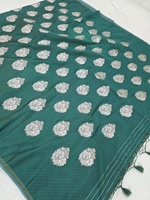 Nouveau Sari en Soie Chiffon Pure, Doux et de Créateur, Tissé à la Main, avec Pièce de Blouse Non Cousue, pour Tenue de Soirée Traditionnelle