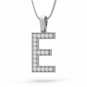Elegant Gold and Diamond E Alphabet Pendant in 14K Rose Gold with Real Diamonds Women Luxury Personalized Fine Jewelry - Product Image 1